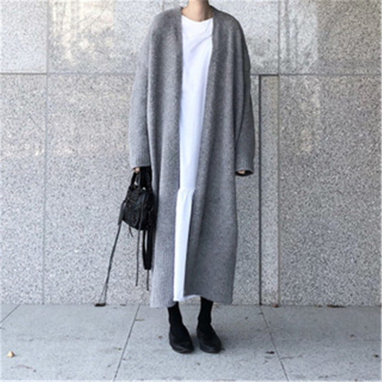 Soft Relaxed Women’s Longline Cardigan - Open Front Cotton Grey 3D Changing Face Moving Picture Frame - Tophatter Daily Deals