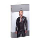 Power Wetlook Mens Jacket with Pleated PVC Epaulets > Clothes > Mens Latex - Tophatter Daily Deals