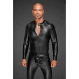 Power Wetlook Mens Jacket with Pleated PVC Epaulets > Clothes > Mens Latex - Tophatter Daily Deals