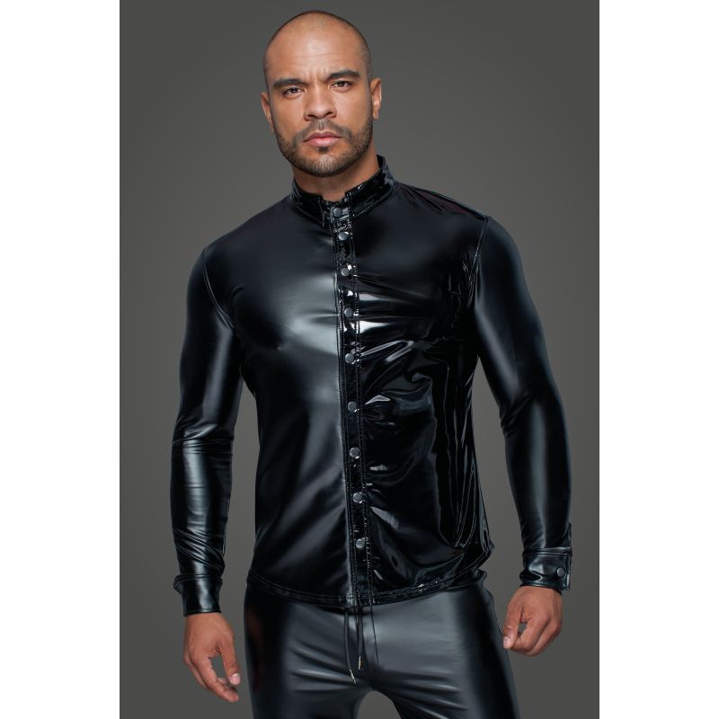 Powerwetlook PVC Long Sleeved Button Placket Shirt > Clothes > Mens Apparel - Tophatter Daily Deals