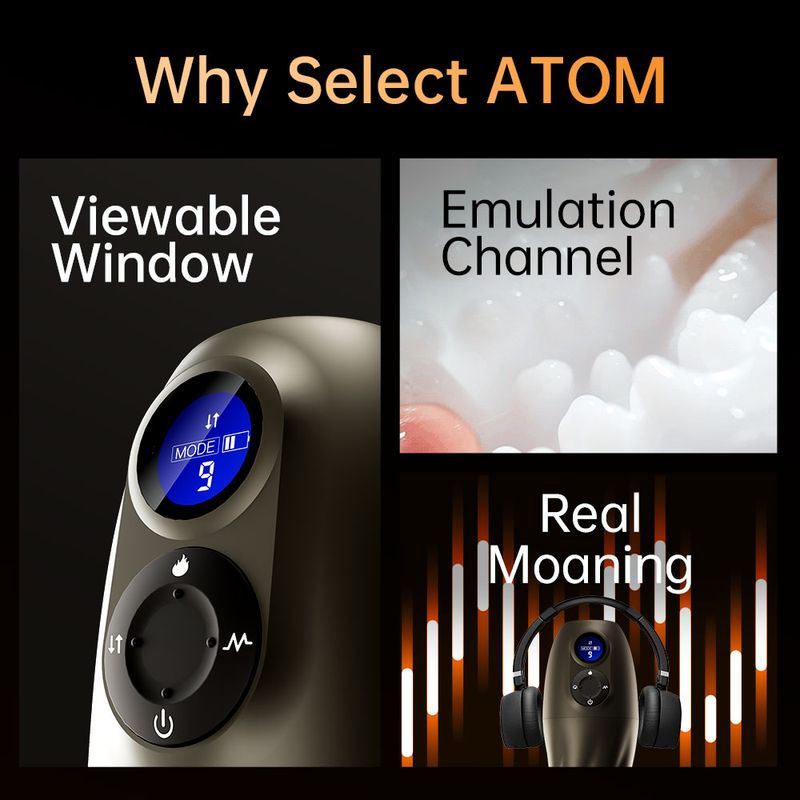Atom Electronic Masturbator with Heating and Vibration Modes > Sex Toys For Men > Masturbators > Vibrating - Tophatter Daily Deals