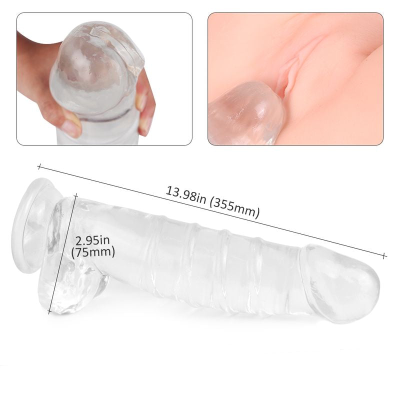Denny Dong Clear XXL (40cm Length, 14cm Diameter) – Large Realistic Dildo with Suction Cup > Dildos > Oversized Toys - Tophatter Daily Deals