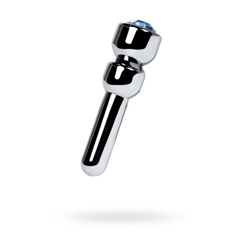 Silver Metal Urethral Plug with Sapphire Rhinestone Small > Sex Toys For Men > Sounding Rods - Tophatter Daily Deals