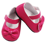 18 Inch American Girl Doll Shoes Solid Color Bow Shoes Rose Red 18 inches 0 - Tophatter Daily Deals