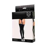 Glossy Wetlook Connie Zipper Stockings – Black Stretch Stockings > Clothes > Womens Latex - Tophatter Daily Deals