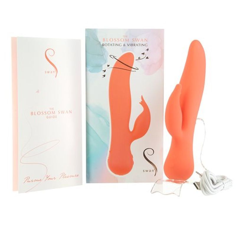 Blossom Swan Rabbit Vibrator 21cm Long x 3.8cm Diameter > Vibrators > Ladies > Rabbit - Tophatter Daily Deals