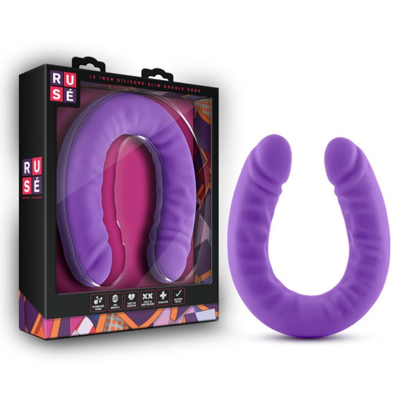 Ruse Silicone Slim 18in Purple Double Dong Dildo 1.5in Wide > Dildos > Double Dildos - Tophatter Daily Deals