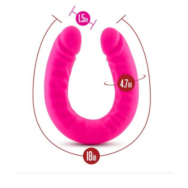 Ruse Silicone Slim 18in Hot Pink Double Dong 1.5in Wide > Dildos > Double Dildos - Tophatter Daily Deals