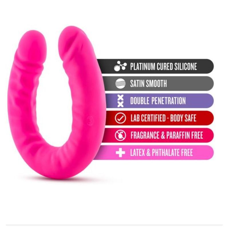 Ruse Silicone Slim 18in Hot Pink Double Dong 1.5in Wide > Dildos > Double Dildos - Tophatter Daily Deals