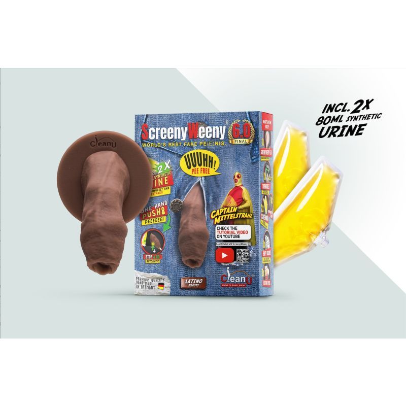 Screeny Weeny 6.0 Uncut Latino Brown Authentic Fake Penis Drug Screening - Tophatter Daily Deals