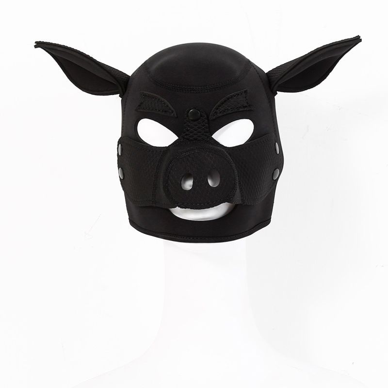Neoprene Pig Mask (Black) – Comfortable Padded Fit Mask > Bondage Gear > Masks - Tophatter Daily Deals