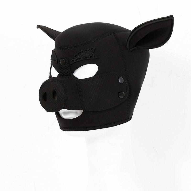 Neoprene Pig Mask (Black) – Comfortable Padded Fit Mask > Bondage Gear > Masks - Tophatter Daily Deals