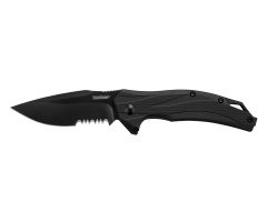 Kershaw Lateral - Liner Lock - Assisted Opening - Serrated 8Cr13MoV Steel - 1645BLKST Knives - Tophatter Daily Deals