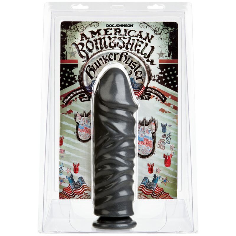 Bunker Buster 10.7 Inch Anal Dildo in Gun Metal Finish > Anal Range > Vibrating Butt Plugs - Tophatter Daily Deals