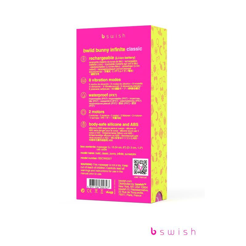 Bwild Bunny Classic Infinite Sunset Pink Rabbit Vibrator > Vibrators > Ladies > Rabbit - Tophatter Daily Deals