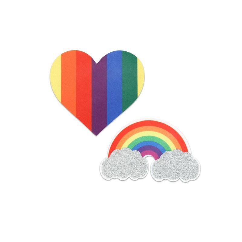 Pride Glitter Rainbows and Hearts Pasties > Clothes > Pasties - Tophatter Daily Deals