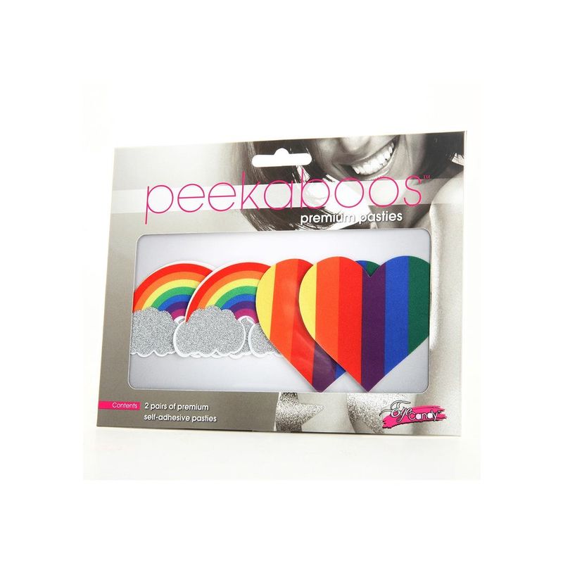 Pride Glitter Rainbows and Hearts Pasties > Clothes > Pasties - Tophatter Daily Deals