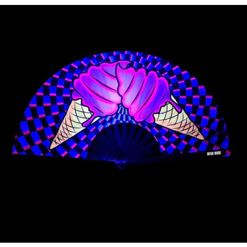 Ice Scream You Scream Blacklight Folding Fan > Clothes > Accessories - Tophatter Daily Deals