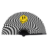 Trippy Checkers Melty Face Folding Fan for Festivals and Parties > Clothes > Accessories - Tophatter Daily Deals