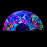 Flutter By Butterfly Blacklight Folding Fan > Clothes > Accessories - Tophatter Daily Deals