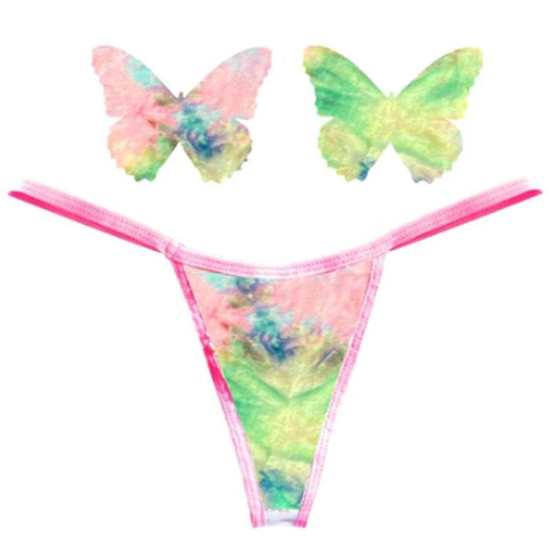 Rainbow Sherbet Tie Dye Butterfly Pastie and Panty Set > Clothes > Panties - Tophatter Daily Deals