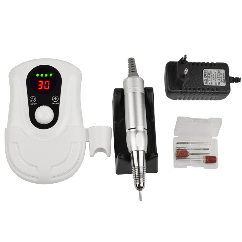 30000 rpm rechargeable portable nail polisher White 0 - Tophatter Daily Deals