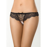 Brazilian Open Crotch Panty in Black with Lace Detailing > Clothes > Panties - Tophatter Daily Deals