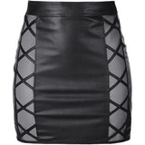 Stretch Wetlook Mesh Skirt with Criss Cross Detail Black > Clothes > Dresses and Chemises - Tophatter Daily Deals