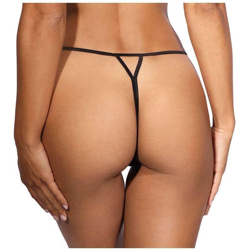 Lace Open Front G-String in Black with Bow Detail > Clothes > Panties - Tophatter Daily Deals