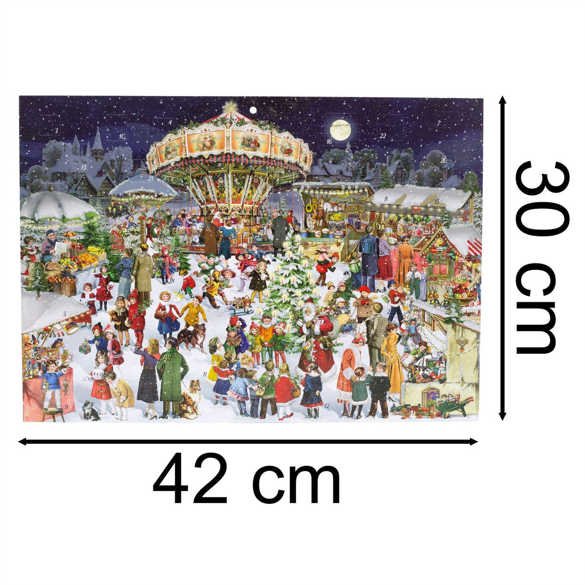 Christmas Market Advent Calendar | Traditional Advent Calendar - 42x29.5cm Advent Calendar - Tophatter Daily Deals