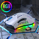 BLACK Silent Wireless Rechargeable Hole Gaming Mouse White 0 - Tophatter Daily Deals