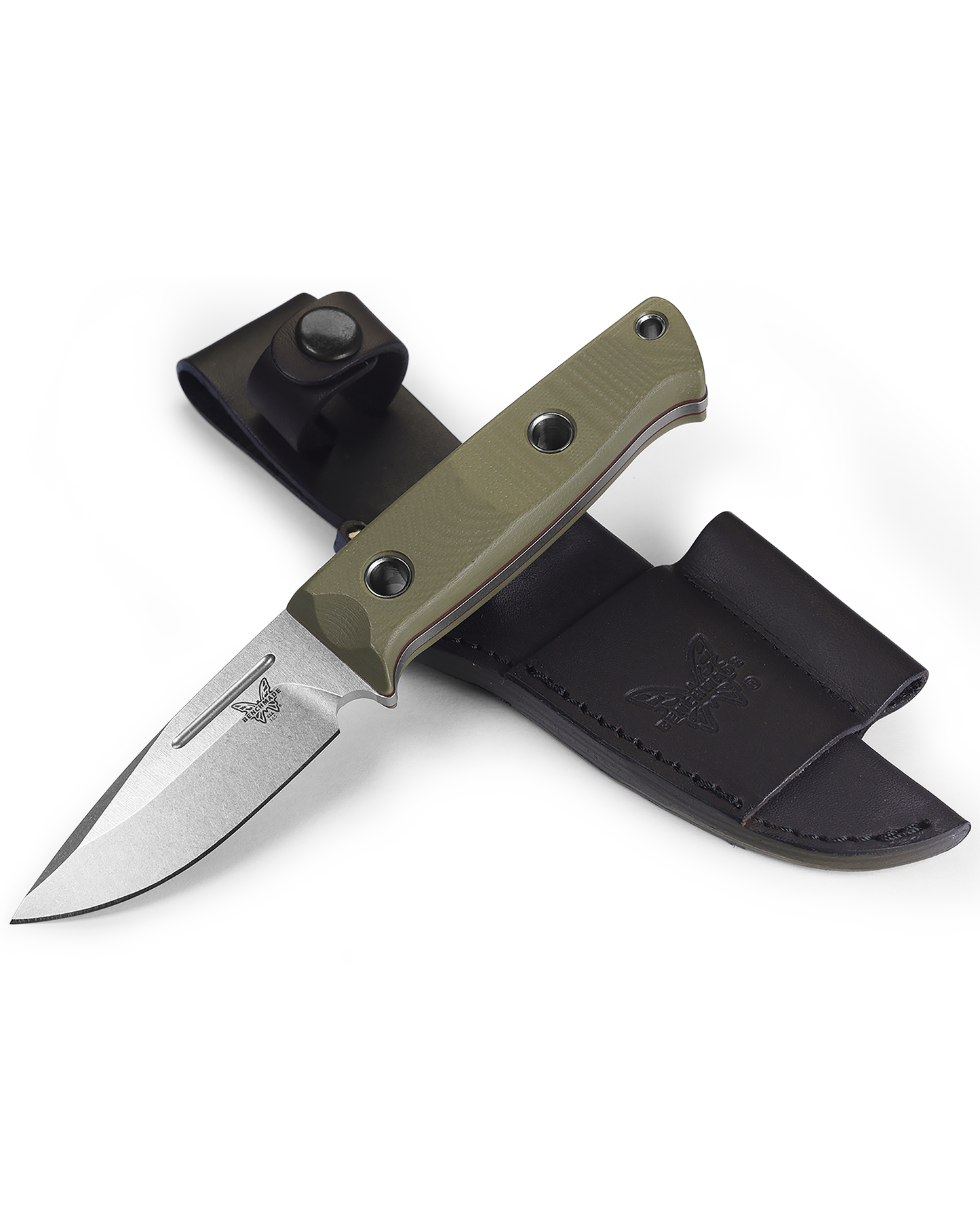 Benchmade Mini Bushcrafter - CPM-S30V Blade - OD Green G10 Handle - 165-1 Knives - Tophatter Daily Deals