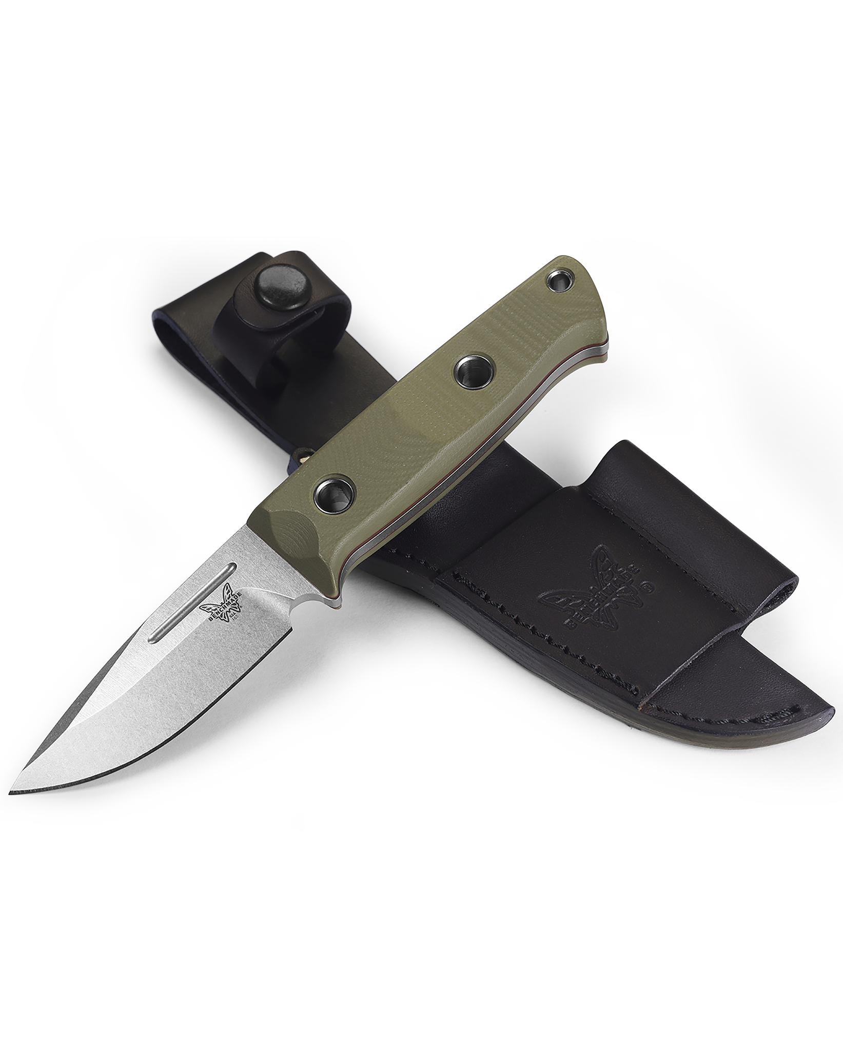 Benchmade Mini Bushcrafter - CPM-S30V Blade - OD Green G10 Handle - 165-1 Knives - Tophatter Daily Deals
