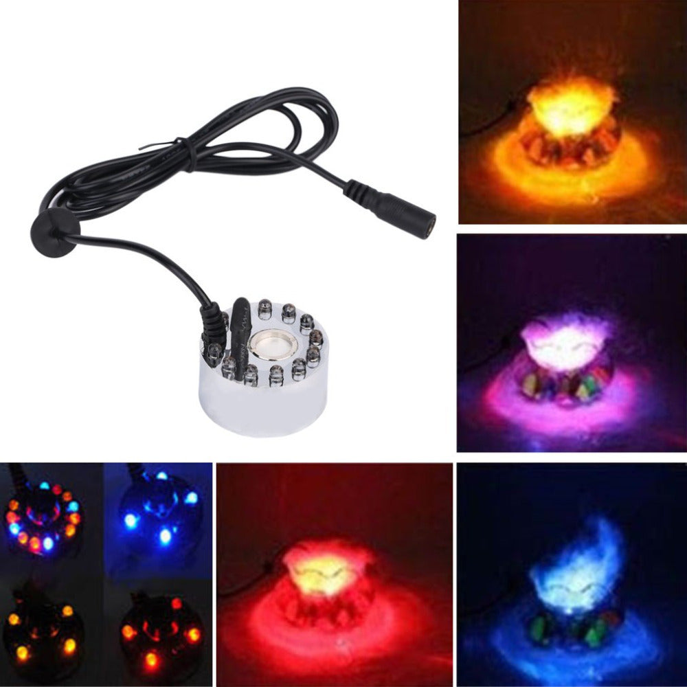 12 LED colorful lights ultrasonic fog White 0 - Tophatter Daily Deals