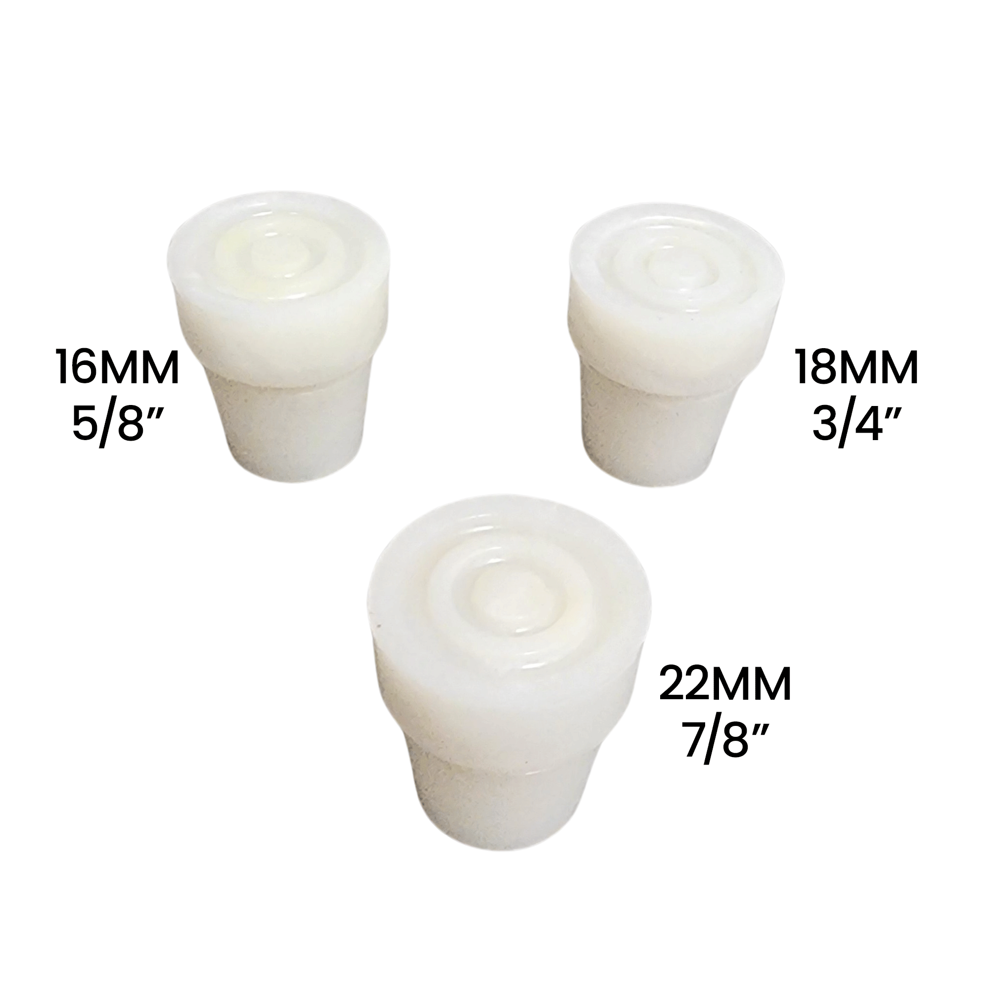 Steel-Reinforced Pearl White Rubber Cane Tip: High Durability Walking Cane Tips - Tophatter Daily Deals