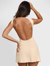 Backless Wide Strap Mini Dress Casual Dresses - Tophatter Daily Deals