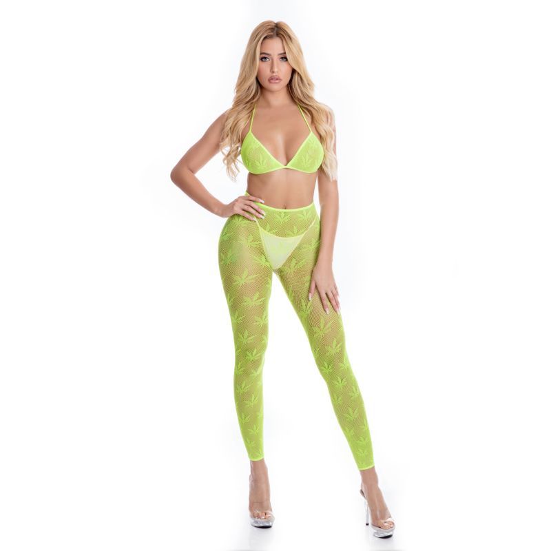 All About Leaf Bra Set Green with Adjustable Triangle Cups > Clothes > Bra Sets - Tophatter Daily Deals