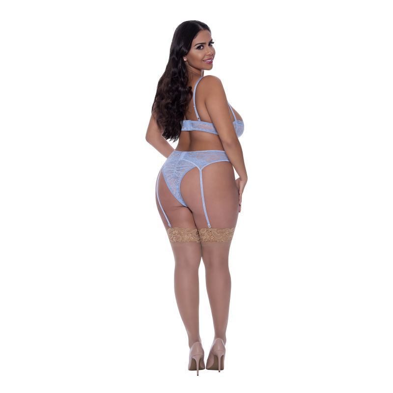 Demi Bra Garter and Thong Set UK Size S/M to L/XL > Clothes > Bra Sets - Tophatter Daily Deals