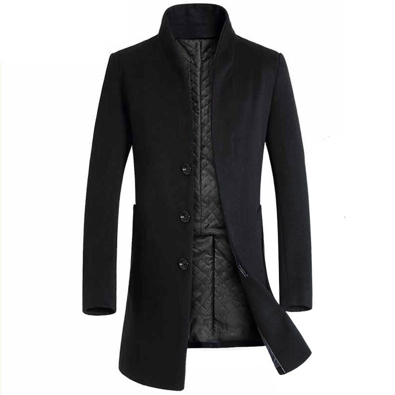 Warm Tailored Mens Wool Coat - Single Breasted Thigh, Winter 825 black 3D Changing Face Moving Picture Frame - Tophatter Daily Deals