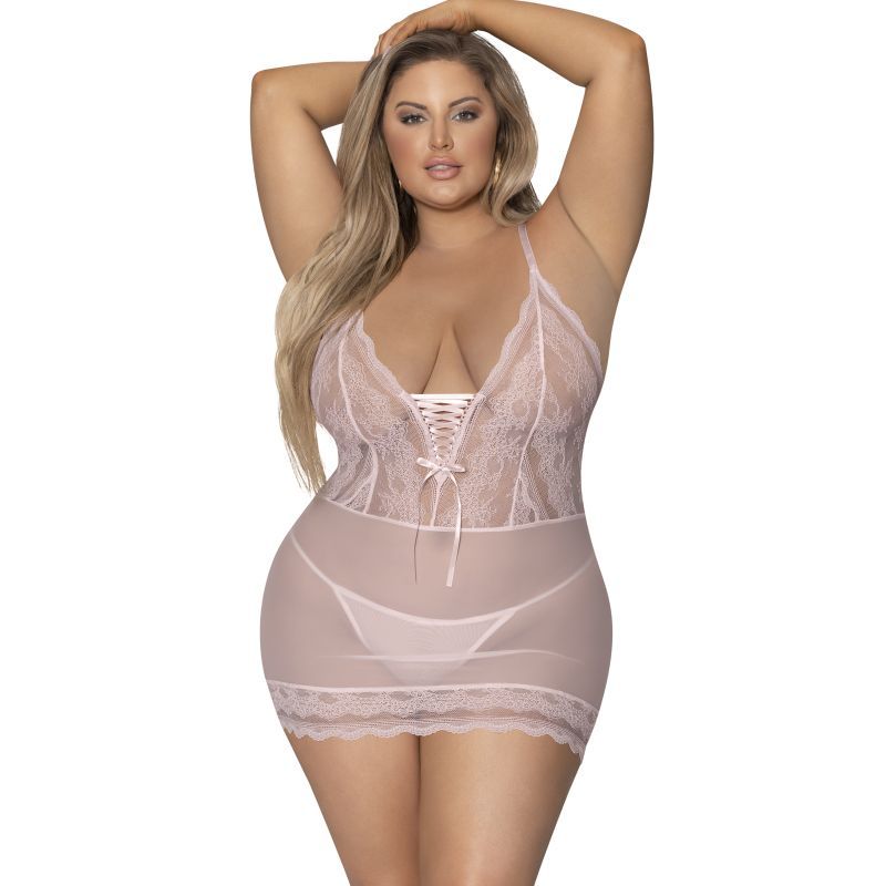 Lace Chemise and G-String Blush Size S/M to Queen > Clothes > Dresses and Chemises - Tophatter Daily Deals