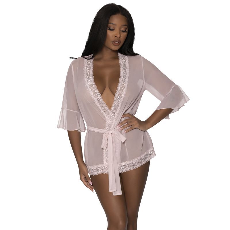 Robe with Lace Trim Turquoise - Sizes S/M to Queen > Clothes > Womens Robes & Sleepwear - Tophatter Daily Deals