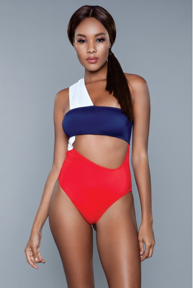 Kennedy Swimsuit Red White Blue Swimuits - Tophatter Daily Deals