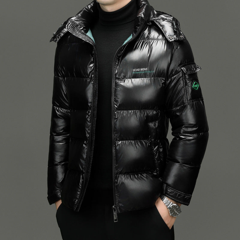 Insulating Men's Puffer Jacket - Hooded Quilted, Cotton 3D Changing Face Moving Picture Frame - Tophatter Daily Deals