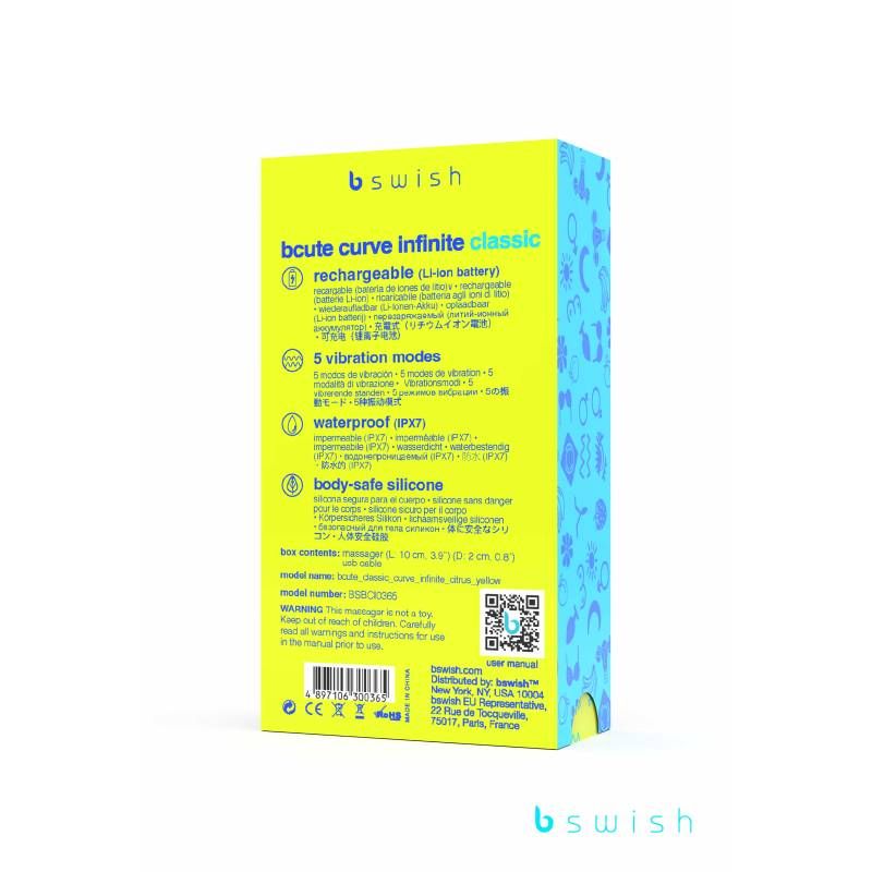 Bcute Curve Infinite Classic Citrus Yellow Waterproof Vibrator > Sex Toys For Ladies > G-Spot Vibrators - Tophatter Daily Deals