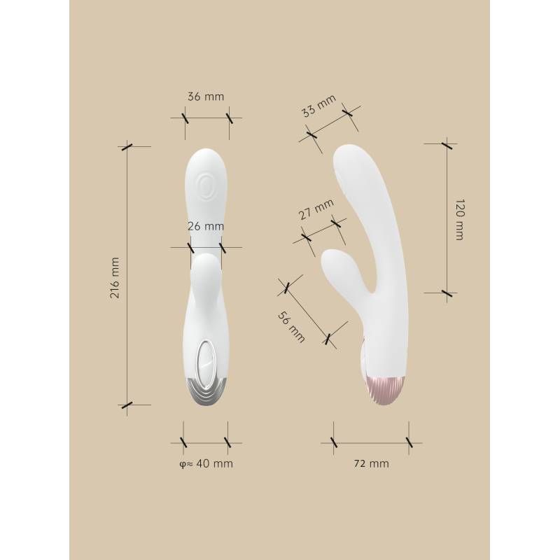 Pada Rabbit and G-Spot Pulsing Vibrator White 21.6cm > Sex Toys For Ladies > G-Spot Vibrators - Tophatter Daily Deals