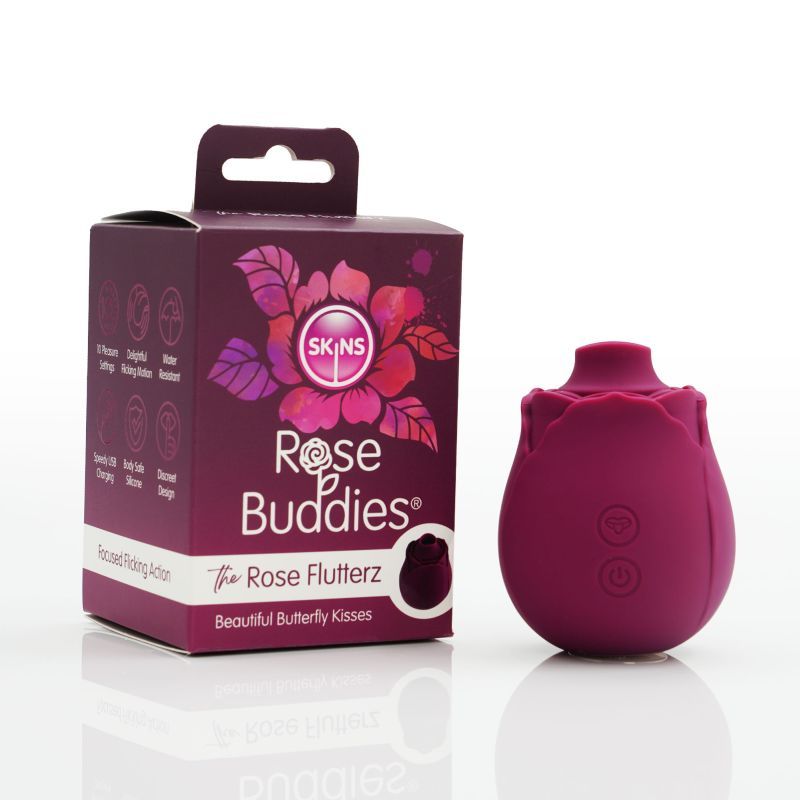 Skins Rose Buddies The Rose Flutters 130g Clitoral Vibe > Sex Toys For Ladies > Rose Stimulators - Tophatter Daily Deals