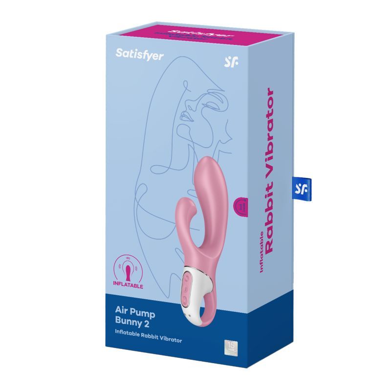 Satisfyer Air Pump Bunny 2 Pink Inflatable Vibrator 15mm > Vibrators > Ladies > Rabbit Multi - Tophatter Daily Deals