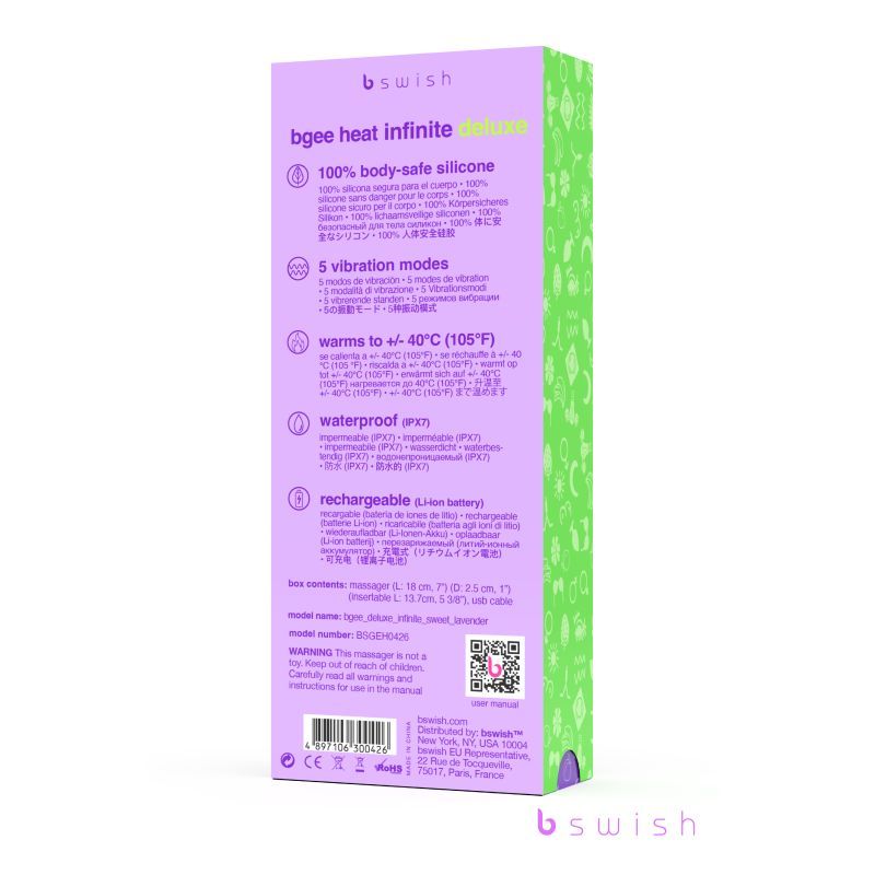 Bgee Heat Infinite Deluxe Sweet Lavender 5 Modes 40cm > Sex Toys For Ladies > G-Spot Vibrators - Tophatter Daily Deals