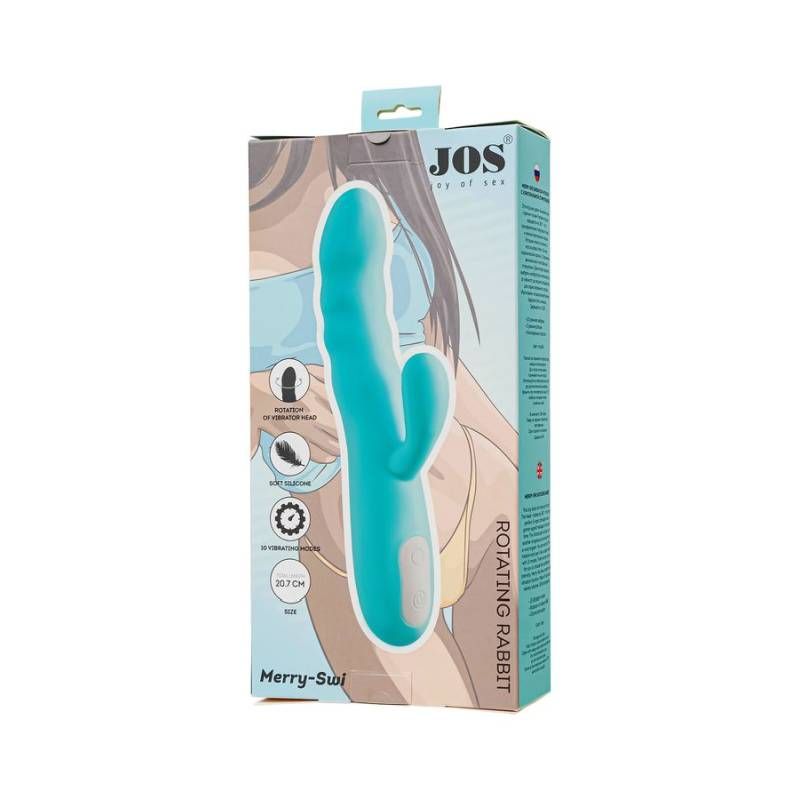JOS Merry Swirl Rotating Shaft Rabbit Vibrator Blue 20.7cm > Vibrators > Ladies > Rabbit - Tophatter Daily Deals