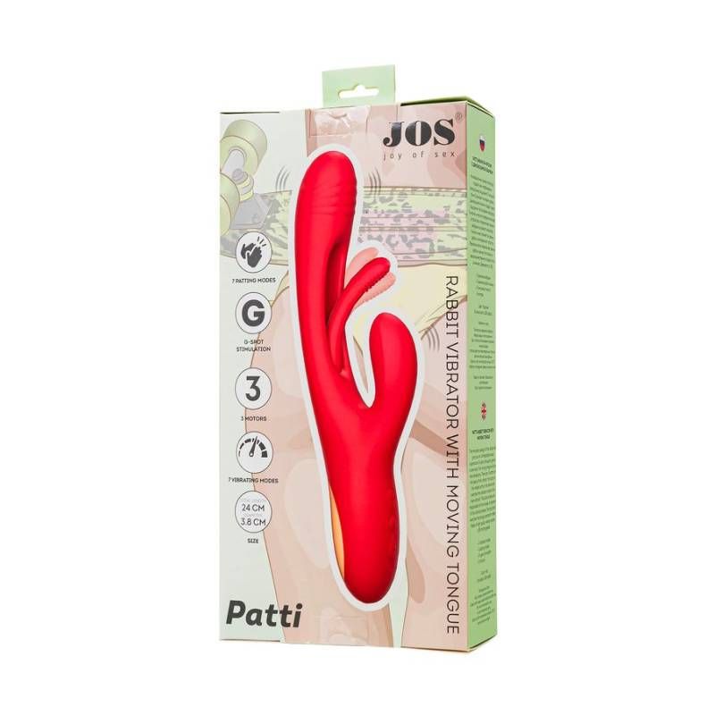 JOS Patti Moving Tongue Rabbit Vibrator in Red > Vibrators > Ladies > Rabbit - Tophatter Daily Deals